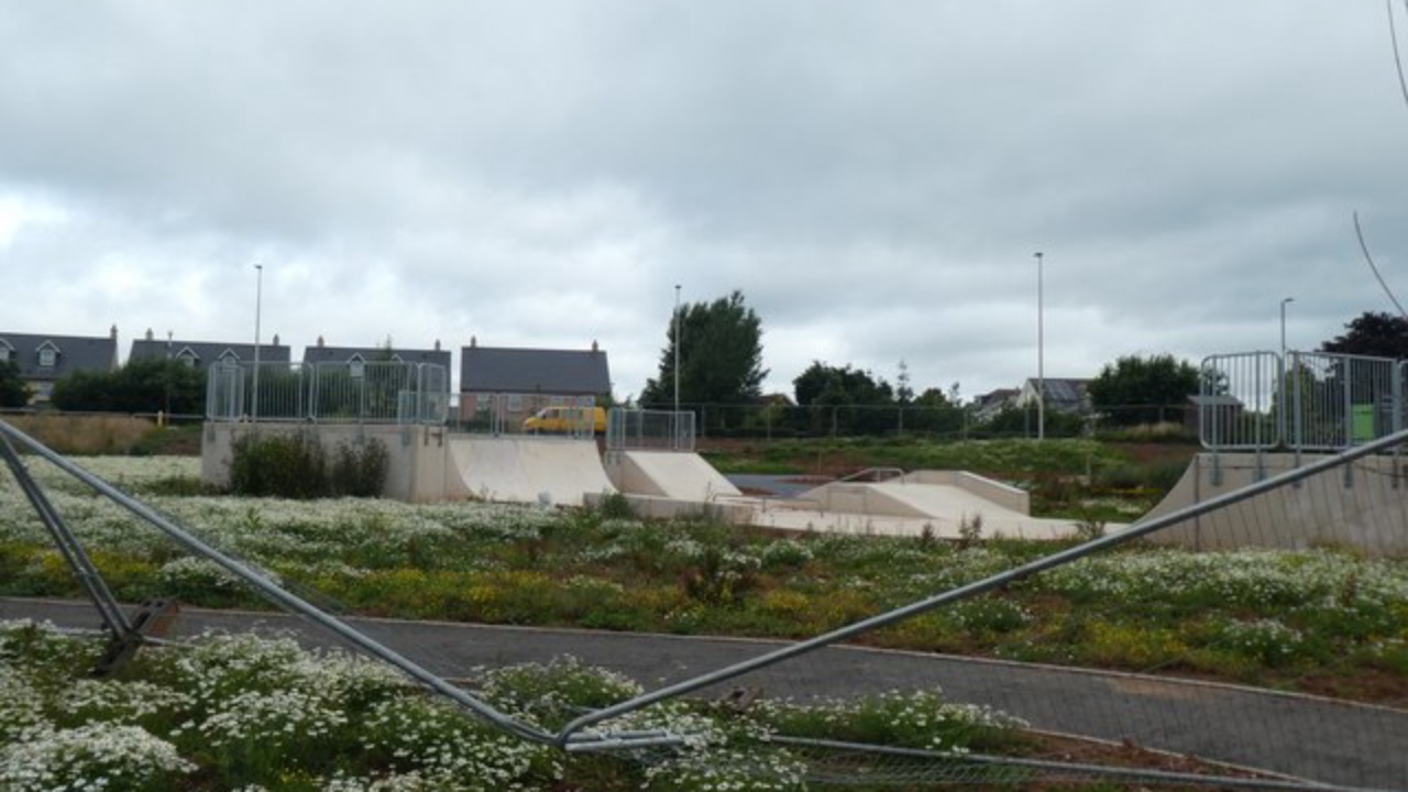 West Clyst Skatepark: Cordoned off skate park, Pinn Hill, Pinhoe