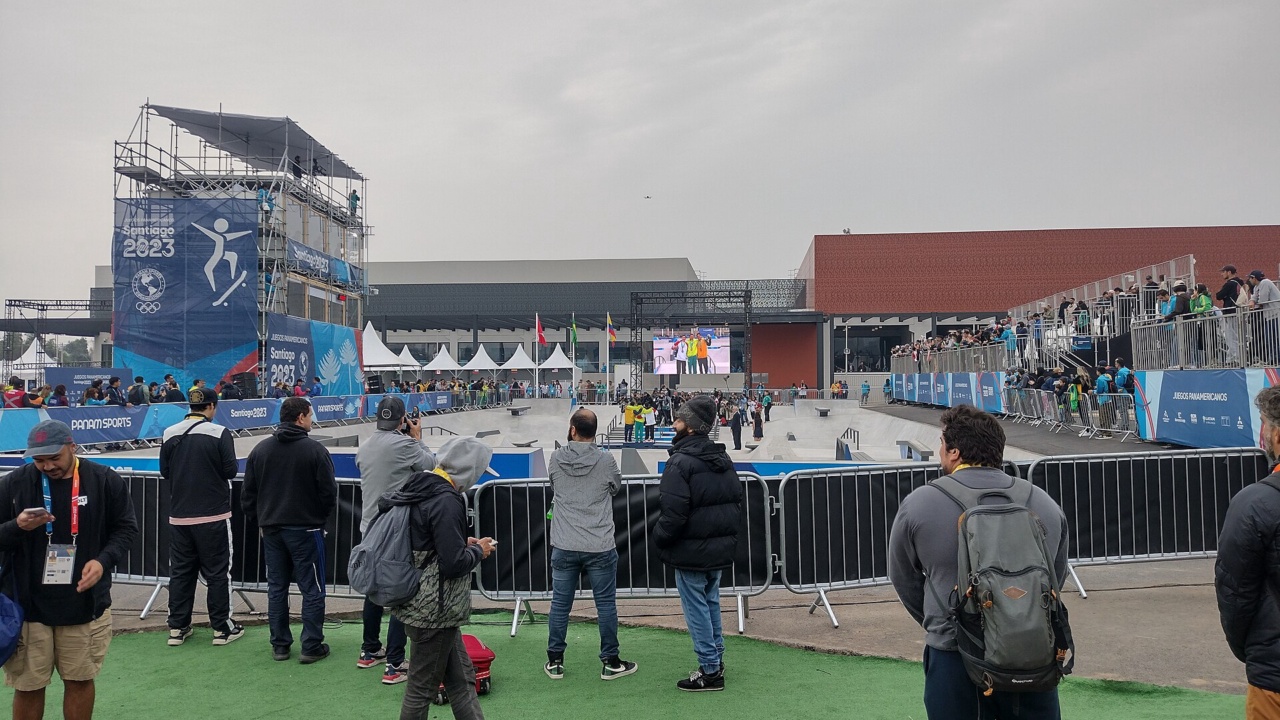 Explanada de Deportes Urbanos: Ceremonia premiacion skateboarding Juegos Panamericanos 2023