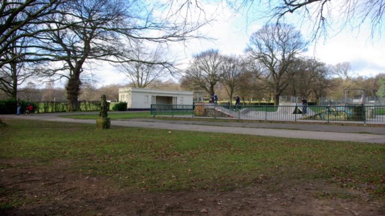 Skatepark: Pavilion and skate park in Memorial Park
