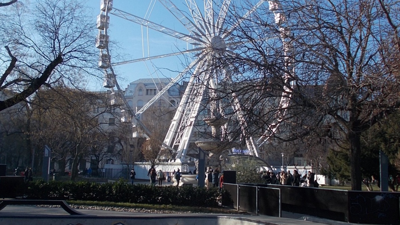 Erzsi Skatepark: Erzsébet Platz, Skatepark, Riesenrad, 2024 Lipótváros