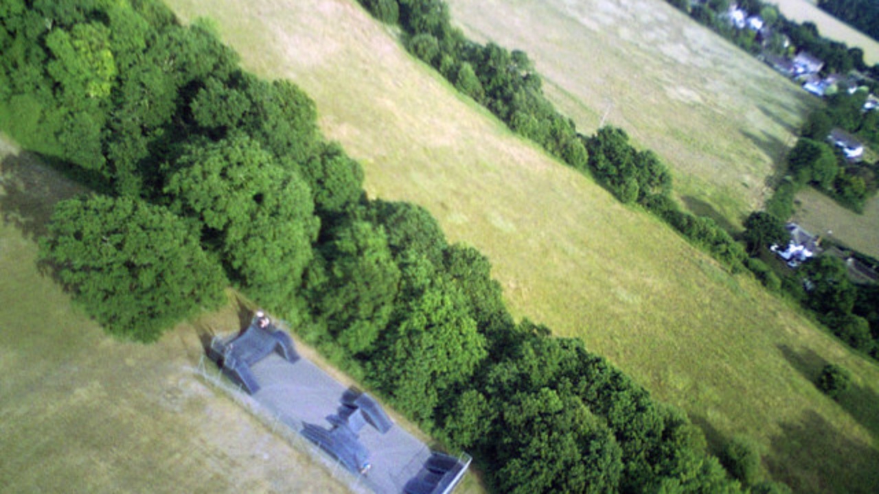 Skatepark: Skate park, Bransgore, from the air